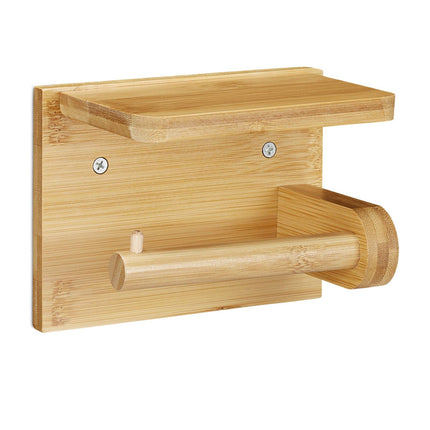Toilet paper holder with shelf