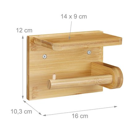 Toilet paper holder with shelf