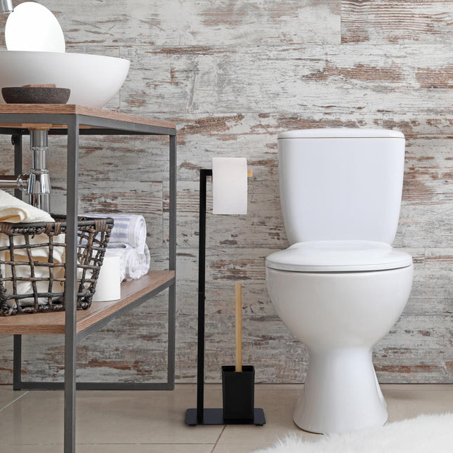 Abattant de toilette en bambou et acier inoxydable