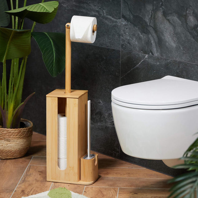 WC-Garnitur aus Bambus und Kunststoff