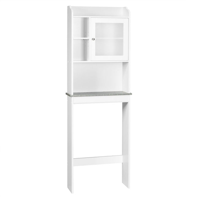Toilettenregal Badezimmer platzsparend mit verstellbaren Ebenen 59 x 19 x 173 cm weiß