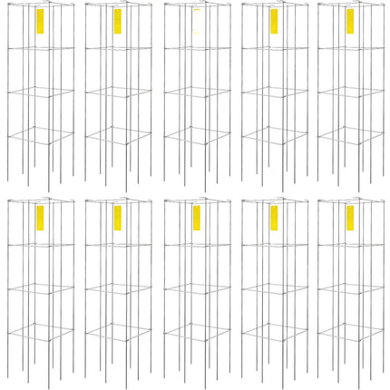 Tomato Cages, 10-Pack, 46 in Square PVC-Coated Steel
