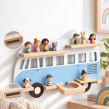 Toniebox Wall Shelf in Bus Design for Up to 25 Tonies, Magnetic, Blue