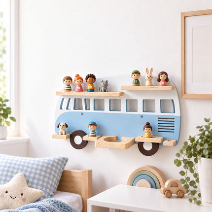 Toniebox Wall Shelf in Bus Design for Up to 25 Tonies, Magnetic, Blue