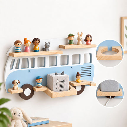 Toniebox Wall Shelf in Bus Design for Up to 25 Tonies, Magnetic, Blue
