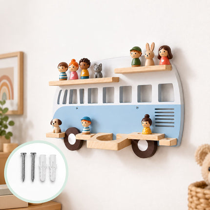 Toniebox Wall Shelf in Bus Design for Up to 25 Tonies, Magnetic, Blue