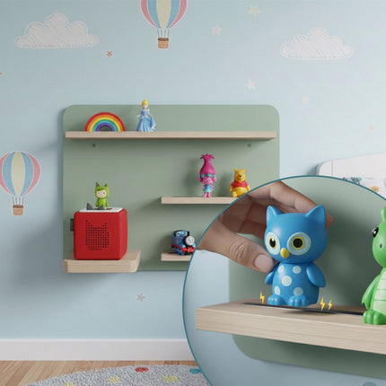 Toniebox Wall Shelf with Magnetic Strips, Holds 27 Figures