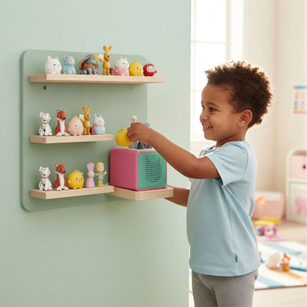 Toniebox Wall Shelf with Magnetic Strips, Holds 27 Figures