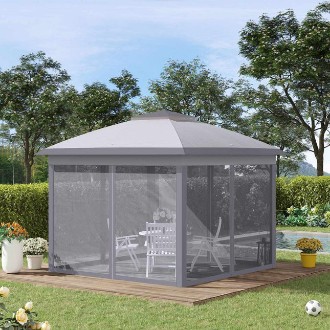 Pop-up 3x3m Gartenpavillon Zelt, Doppeldach, Moskitonetz