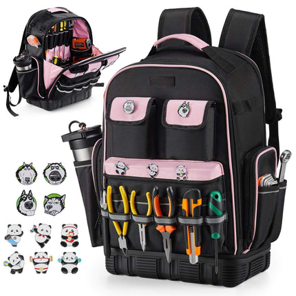 Tool Backpack, 56 Pockets, Laptop Sleeve, Molded Base
