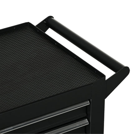 Tool Cart with 7 Drawers, Steel, Lockable, Black