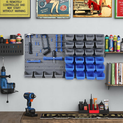 Workshop Tool Holder - Wall Mount, Blue & Grey