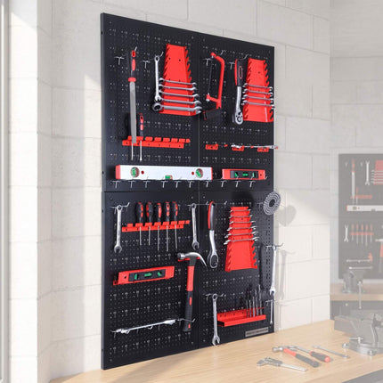 Tool Pegboard, Steel Wall-Mount With Hook Set