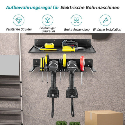 Werkzeugregal Wandregal mit 4 Schlitzen &amp; 36 Bohrlöchern Werkzeug Organizer Werkzeughalter
