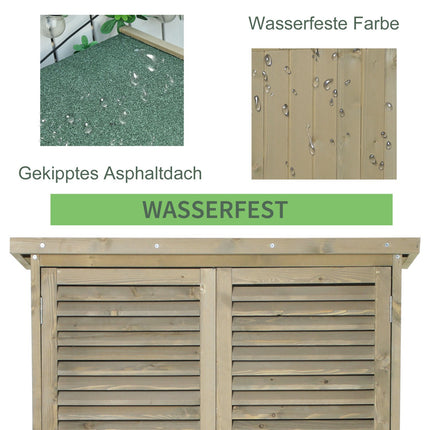 Gartenschuppen für den Außenbereich – Asphalt-Dach, 4 Fächer, Grau
