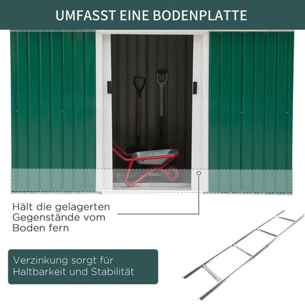 Gartenschuppen aus Stahl – Schiebetür, Ventil, 280 x 130 x 172 cm
