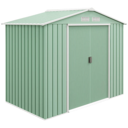 Steel garden tool shed, weatherproof, sliding doors, 213x130x185 cm