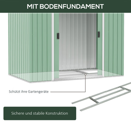 Steel garden tool shed, weatherproof, sliding doors, 213x130x185 cm
