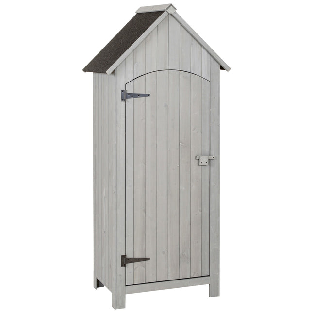 Holzgartenhaus, Satteldach, grau, 77,5x54,2x179,5 cm