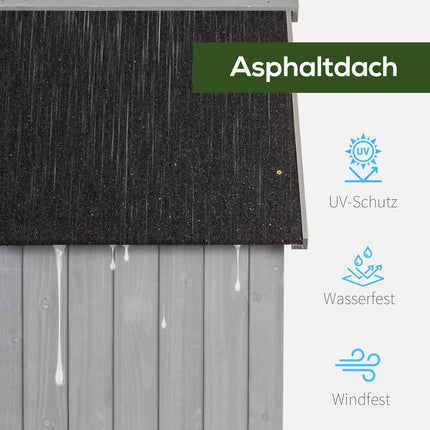 Holzgartenhaus, Satteldach, grau, 77,5x54,2x179,5 cm