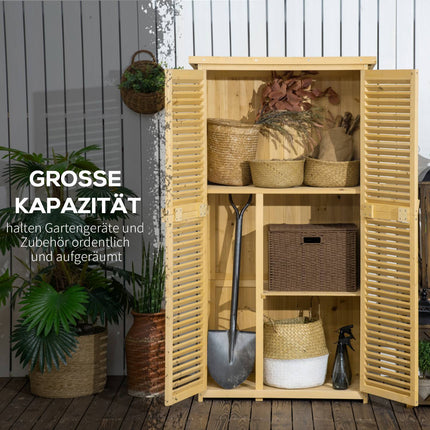 Geräteschuppen aus Holz mit Asphaltdach, 4 Fächer