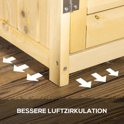Geräteschuppen aus Holz mit Asphaltdach, 4 Fächer