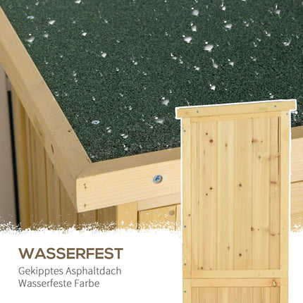 Geräteschuppen aus Holz mit Asphaltdach, 4 Fächer