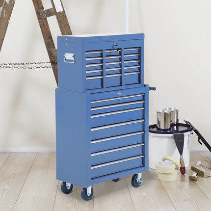 Tool Cart Workshop Unit with Tool Box - Blue