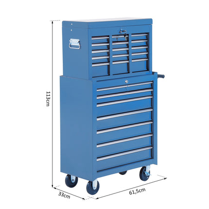 Tool Cart Workshop Unit with Tool Box - Blue