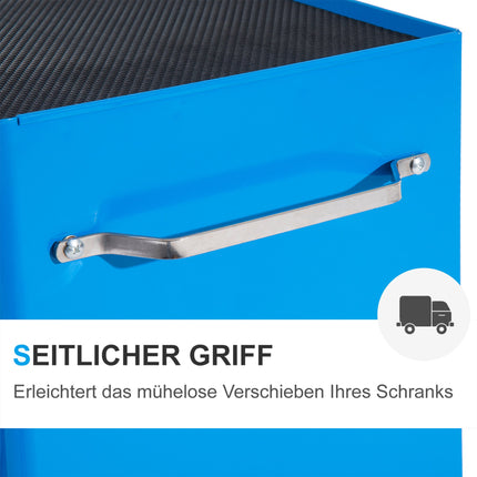 Werkstattwagen mit 5 Schubladen, Stahl, Blau, Abschließbar