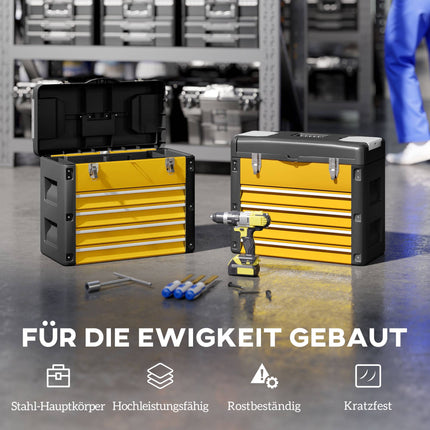 Toolbox with 4 Drawers, Steel, 49.7 x 25.3 x 40.7 cm