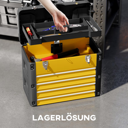 Toolbox with 4 Drawers, Steel, 49.7 x 25.3 x 40.7 cm
