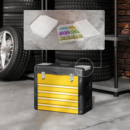 Toolbox with 4 Drawers, Steel, 49.7 x 25.3 x 40.7 cm