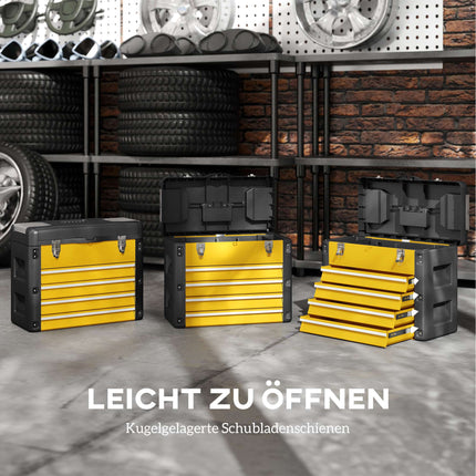 Toolbox with 4 Drawers, Steel, 49.7 x 25.3 x 40.7 cm