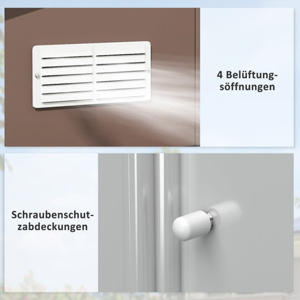 Geräteschuppen, 12,4 m², Stahl, wetterfest, braun