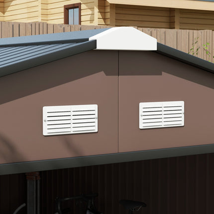 Geräteschuppen, 12,4 m², Stahl, wetterfest, braun