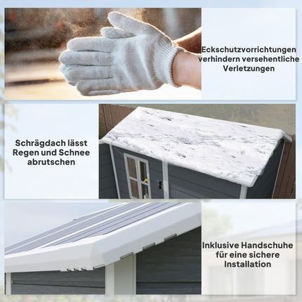Wasserdichtes Gartenhaus aus Aluminium mit abschließbarer Tür und Boden