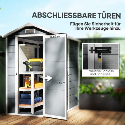 Wasserdichtes Gartenhaus aus Aluminium mit abschließbarer Tür und Boden
