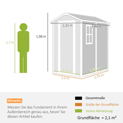 Wasserdichtes Gartenhaus aus Aluminium mit abschließbarer Tür und Boden