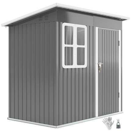 Gartengerätehaus aus Stahl mit Dach, abschließbarer Tür, 2,55 m²