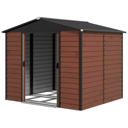 Wetterfester Gartenpavillon aus Teakholz und Stahl, 4,4 m², Schiebetür