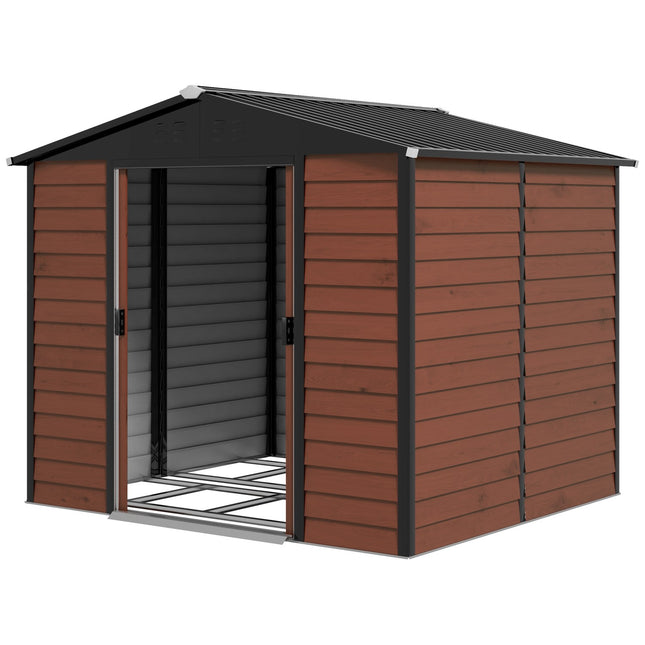 Wetterfester Gartenpavillon aus Teakholz und Stahl, 4,4 m², Schiebetür