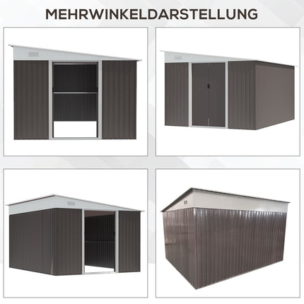 Steel garden shed with roof, sliding door, 8.9㎡