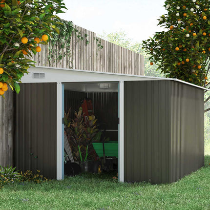 Steel garden shed with roof, sliding door, 8.9㎡