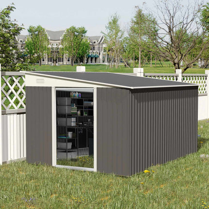 Steel garden shed with roof, sliding door, 8.9㎡