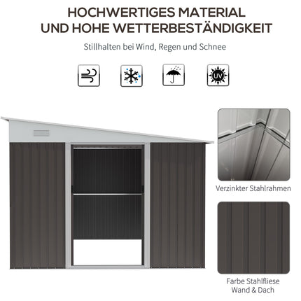 Steel garden shed with roof, sliding door, 8.9㎡