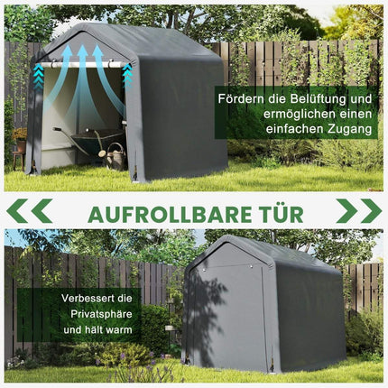 Geräteschuppen, Fahrradgarage, Gerätehaus, Zeltgarage, Garagenzelt, Lagerzelt 195 x 240 x 214 cm