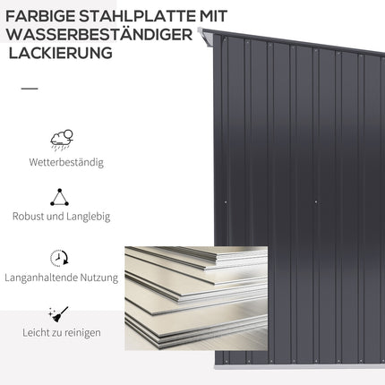 Abri de jardin à outils 1 x 1 m abri de jardin en métal abri de jardin à outils 0,92 m² acier galvanisé gris foncé