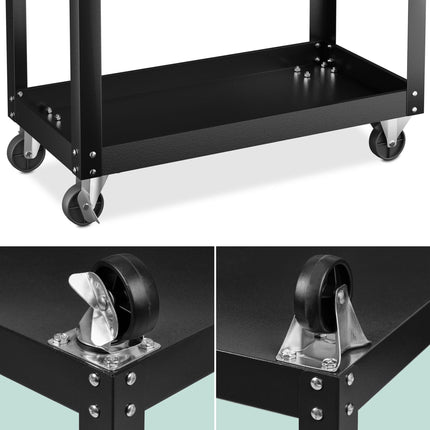 Tool trolley with 2 shelves