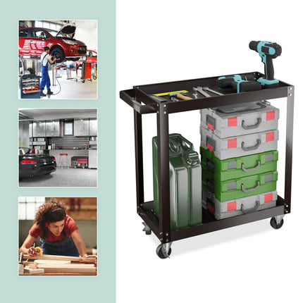 Tool trolley with 2 shelves
